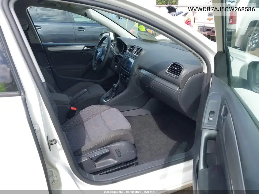 2012 Volkswagen Golf 2.5L 4-Door VIN: WVWDB7AJ5CW268586 Lot: 45349268