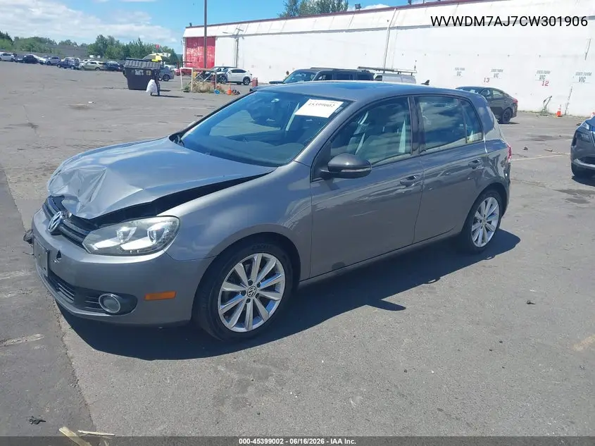 2012 Volkswagen Golf Tdi 4-Door VIN: WVWDM7AJ7CW301906 Lot: 45399002
