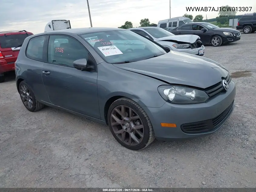 2012 Volkswagen Golf 2.5L 2-Door VIN: WVWAB7AJ1CW013307 Lot: 45407328