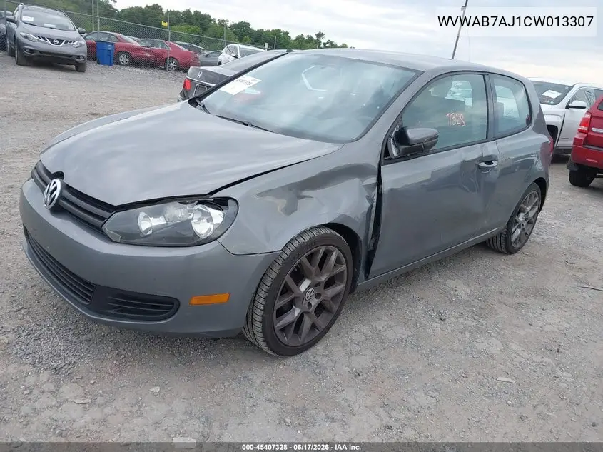 2012 Volkswagen Golf 2.5L 2-Door VIN: WVWAB7AJ1CW013307 Lot: 45407328