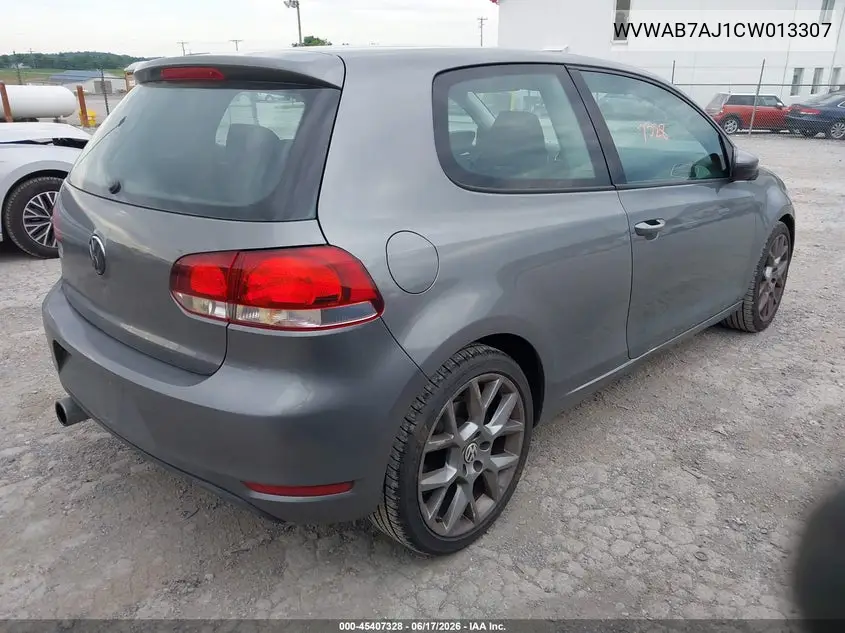 2012 Volkswagen Golf 2.5L 2-Door VIN: WVWAB7AJ1CW013307 Lot: 45407328