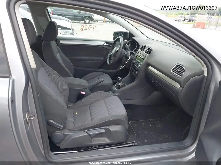 2012 Volkswagen Golf 2.5L 2-Door VIN: WVWAB7AJ1CW013307 Lot: 45407328