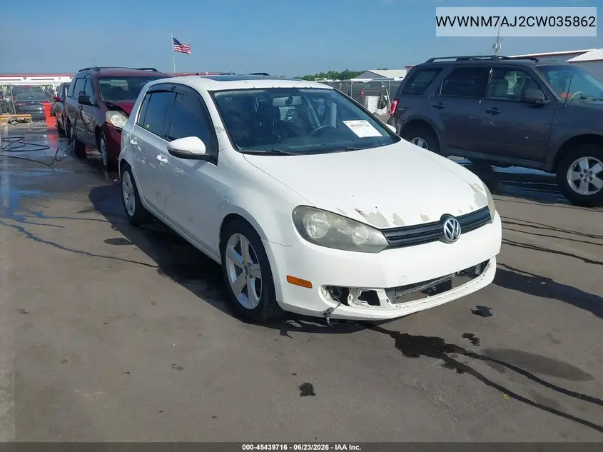 2012 Volkswagen Golf Tdi 4-Door VIN: WVWNM7AJ2CW035862 Lot: 45439716