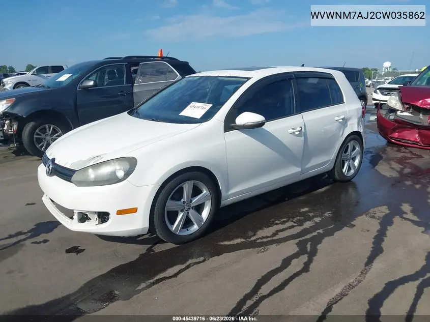 2012 Volkswagen Golf Tdi 4-Door VIN: WVWNM7AJ2CW035862 Lot: 45439716