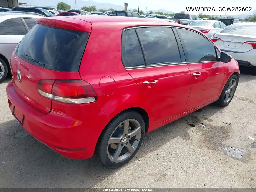 2012 Volkswagen Golf 2.5L 4-Door VIN: WVWDB7AJ3CW282602 Lot: 45589690