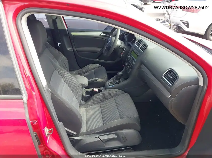 2012 Volkswagen Golf 2.5L 4-Door VIN: WVWDB7AJ3CW282602 Lot: 45589690