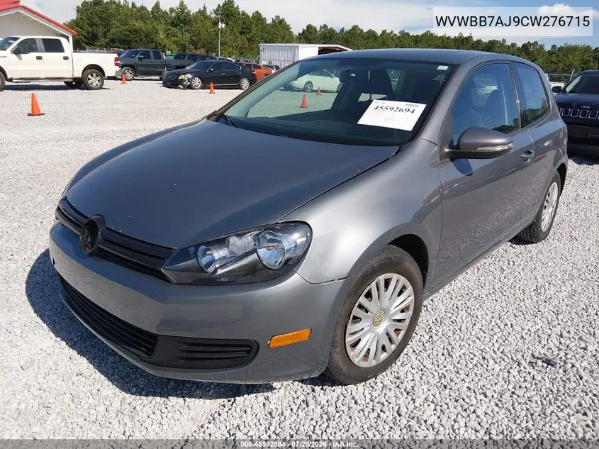 2012 Volkswagen Golf 2.5L 2-Door VIN: WVWBB7AJ9CW276715 Lot: 45592694