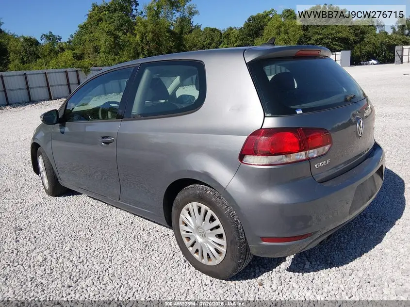 2012 Volkswagen Golf 2.5L 2-Door VIN: WVWBB7AJ9CW276715 Lot: 45592694