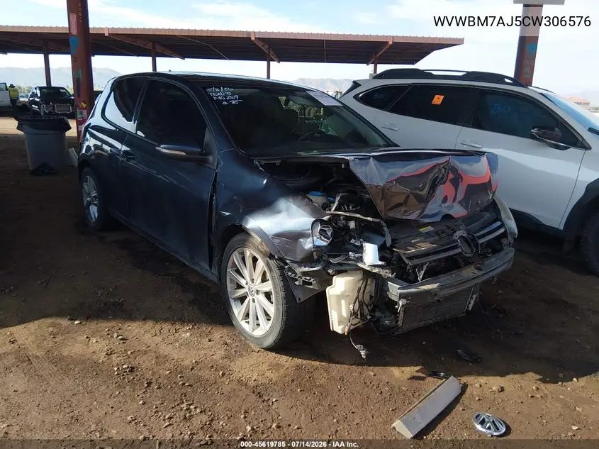 2012 Volkswagen Golf Tdi 2-Door VIN: WVWBM7AJ5CW306576 Lot: 45619785