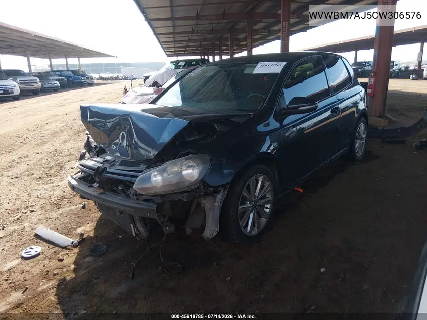 2012 Volkswagen Golf Tdi 2-Door VIN: WVWBM7AJ5CW306576 Lot: 45619785
