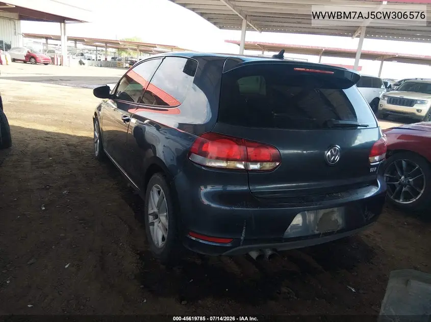 2012 Volkswagen Golf Tdi 2-Door VIN: WVWBM7AJ5CW306576 Lot: 45619785