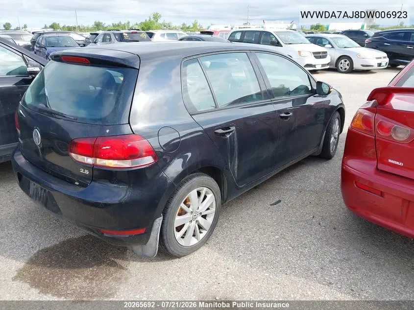 2013 Volkswagen Golf 2.5 VIN: WVWDA7AJ8DW006923 Lot: 20265692