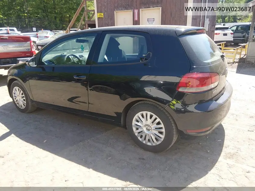 2013 Volkswagen Golf 2.5L 2-Door VIN: WVWBA7AJ9DW023687 Lot: 45337865