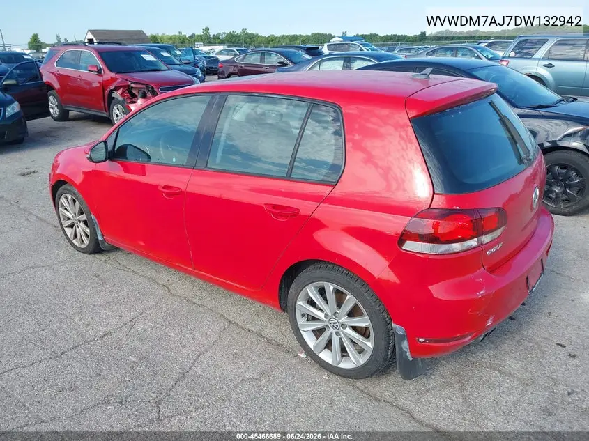 2013 Volkswagen Golf 2.0L Tdi 4-Door VIN: WVWDM7AJ7DW132942 Lot: 45466689