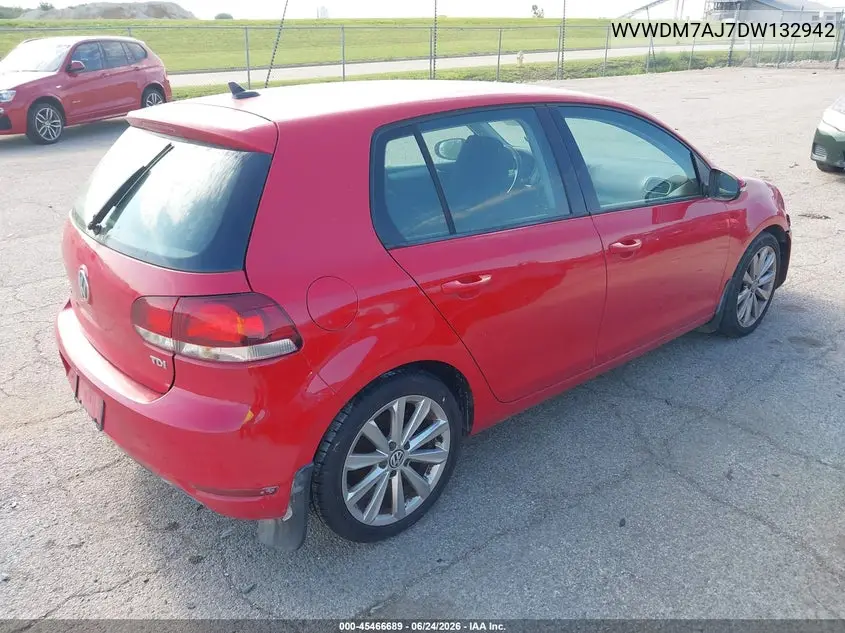 2013 Volkswagen Golf 2.0L Tdi 4-Door VIN: WVWDM7AJ7DW132942 Lot: 45466689