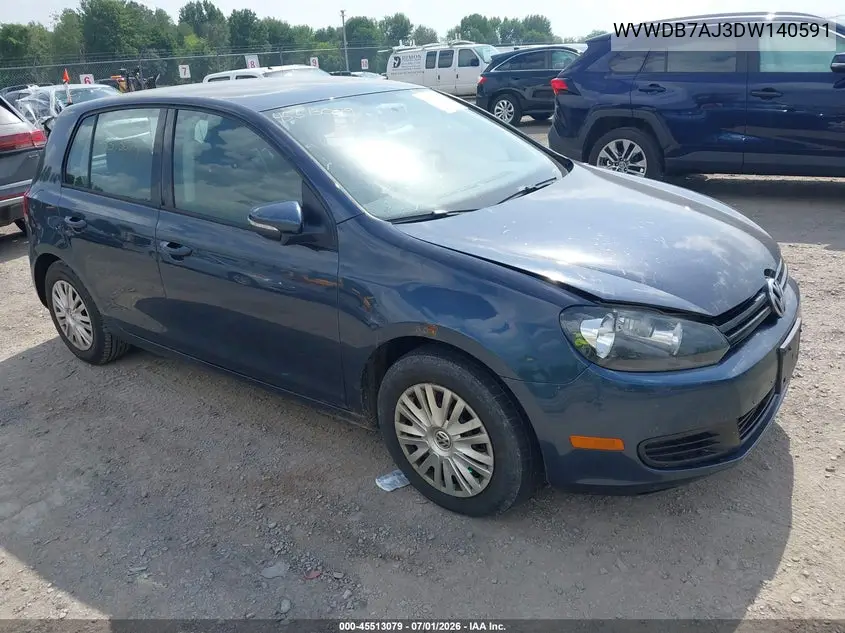 2013 Volkswagen Golf 2.5L 4-Door VIN: WVWDB7AJ3DW140591 Lot: 45513079