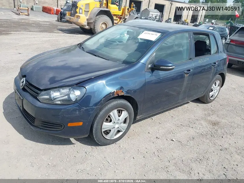 2013 Volkswagen Golf 2.5L 4-Door VIN: WVWDB7AJ3DW140591 Lot: 45513079