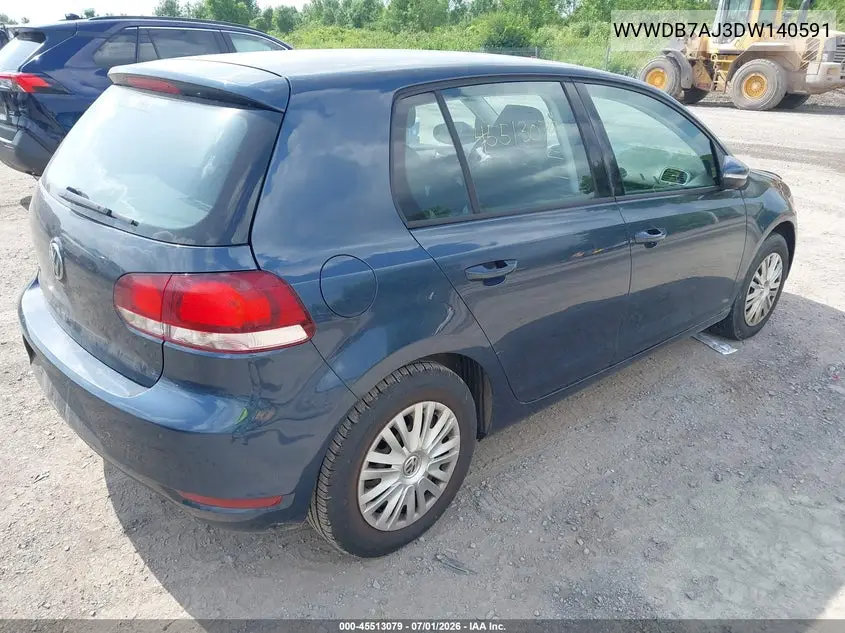 2013 Volkswagen Golf 2.5L 4-Door VIN: WVWDB7AJ3DW140591 Lot: 45513079