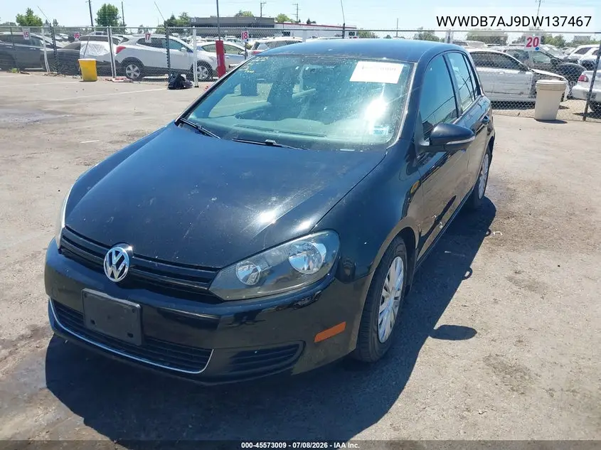 2013 Volkswagen Golf 2.5L 4-Door VIN: WVWDB7AJ9DW137467 Lot: 45573009