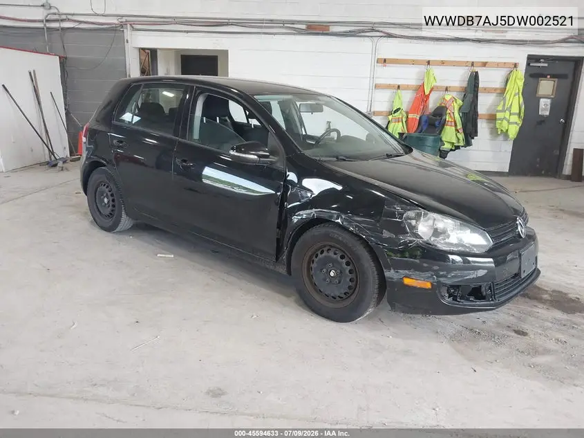 2013 Volkswagen Golf 2.5L 4-Door VIN: WVWDB7AJ5DW002521 Lot: 45594633