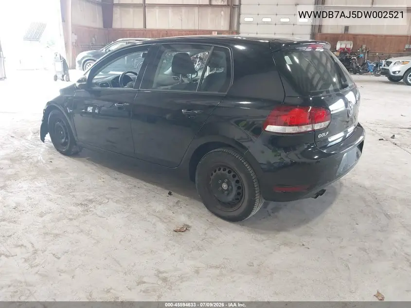 2013 Volkswagen Golf 2.5L 4-Door VIN: WVWDB7AJ5DW002521 Lot: 45594633
