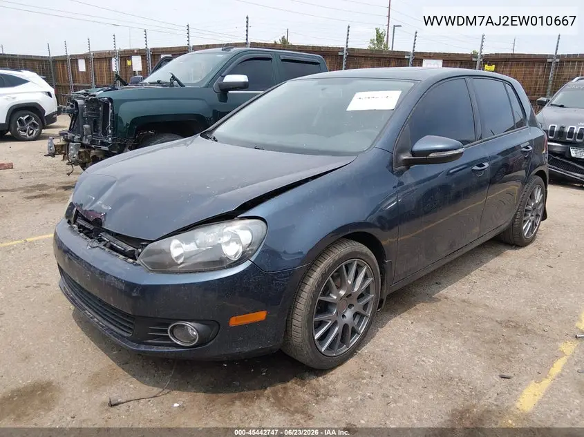 2014 Volkswagen Golf 2.0L Tdi VIN: WVWDM7AJ2EW010667 Lot: 45442747