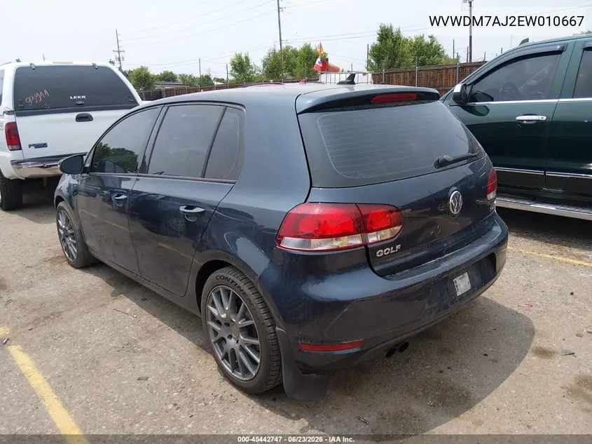 2014 Volkswagen Golf 2.0L Tdi VIN: WVWDM7AJ2EW010667 Lot: 45442747