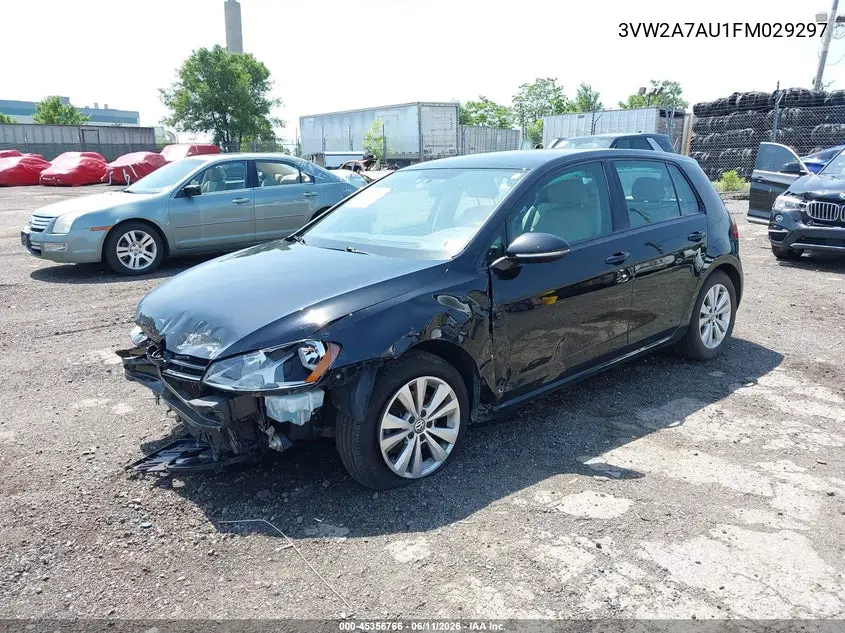 2015 Volkswagen Golf Tdi S 4-Door VIN: 3VW2A7AU1FM029297 Lot: 45356766