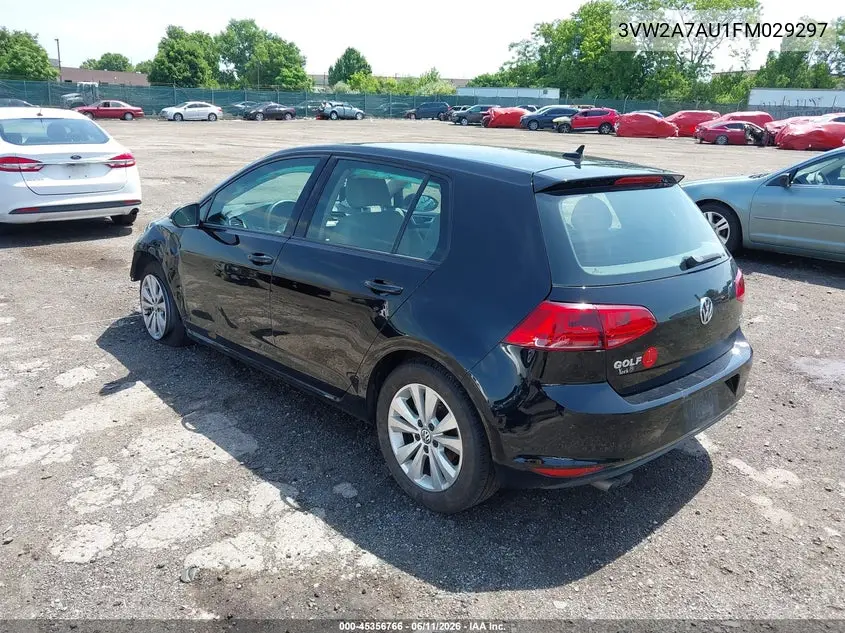 2015 Volkswagen Golf Tdi S 4-Door VIN: 3VW2A7AU1FM029297 Lot: 45356766