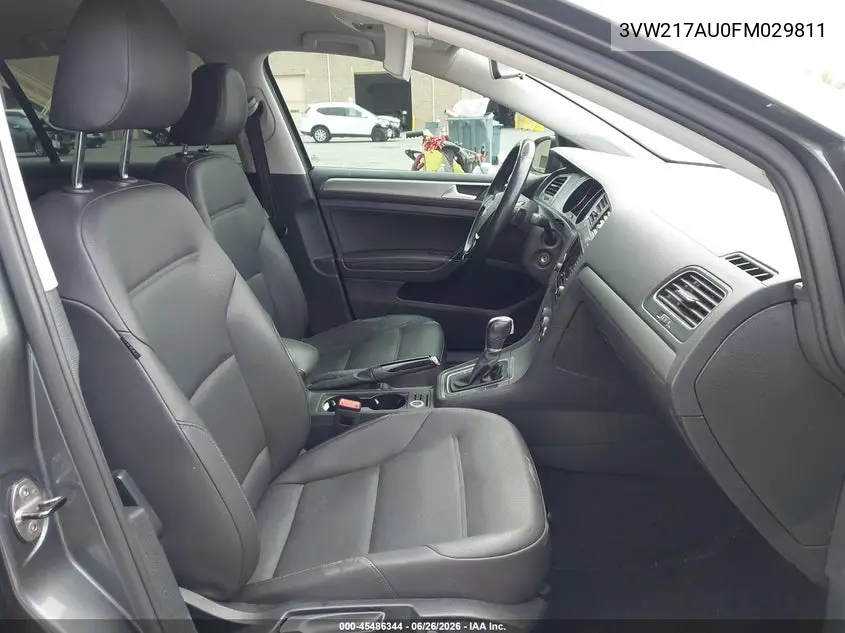 2015 Volkswagen Golf Tsi S 4-Door VIN: 3VW217AU0FM029811 Lot: 45486344