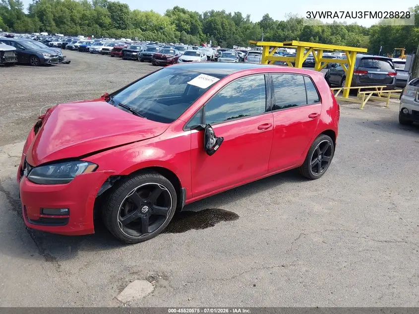 2015 Volkswagen Golf Tdi Se 4-Door VIN: 3VWRA7AU3FM028828 Lot: 45520575