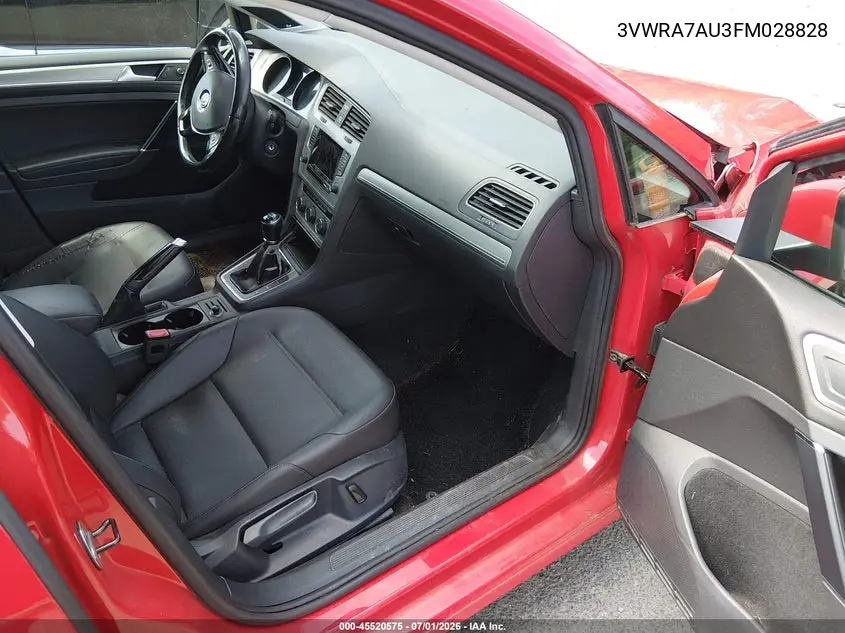 2015 Volkswagen Golf Tdi Se 4-Door VIN: 3VWRA7AU3FM028828 Lot: 45520575