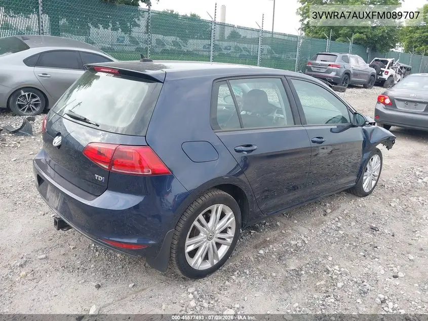 2015 Volkswagen Golf Tdi Se 4-Door VIN: 3VWRA7AUXFM089707 Lot: 45577493