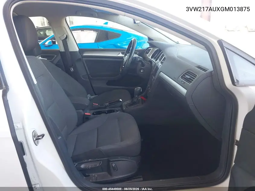 2016 Volkswagen Golf Tsi S 4-Door VIN: 3VW217AUXGM013875 Lot: 45449588