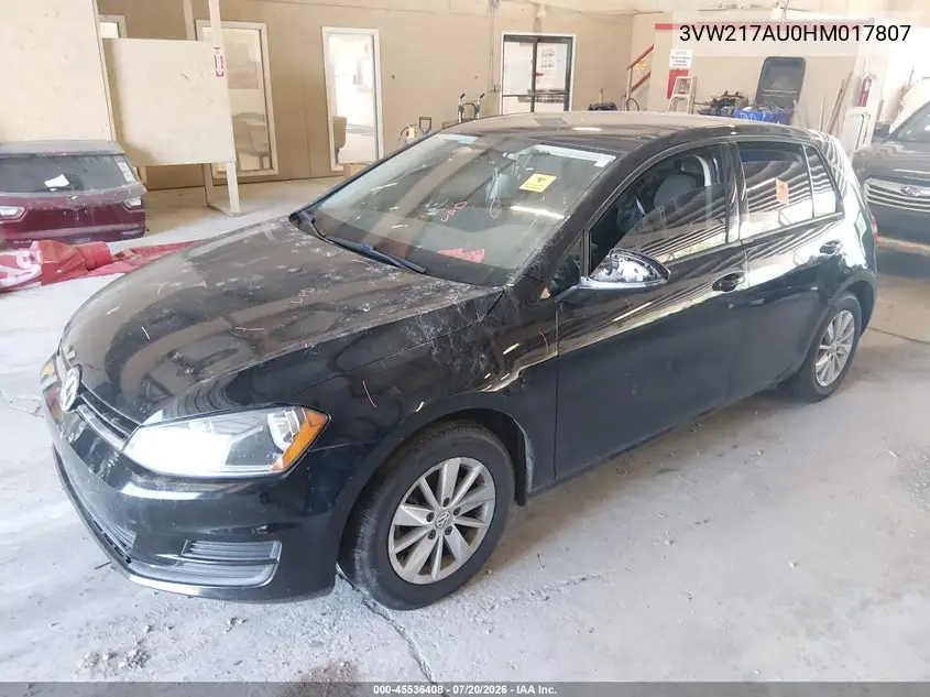 2017 Volkswagen Golf Tsi S 4-Door/Tsi Se 4-Door/Tsi Sel 4-Door/Tsi Wolfsburg Edition 4-Door VIN: 3VW217AU0HM017807 Lot: 45536408