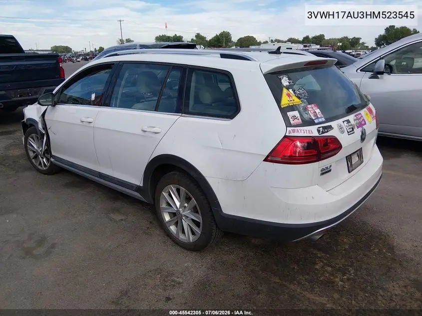 2017 Volkswagen Golf Alltrack Tsi S/Tsi Se/Tsi Sel VIN: 3VWH17AU3HM523545 Lot: 45542305