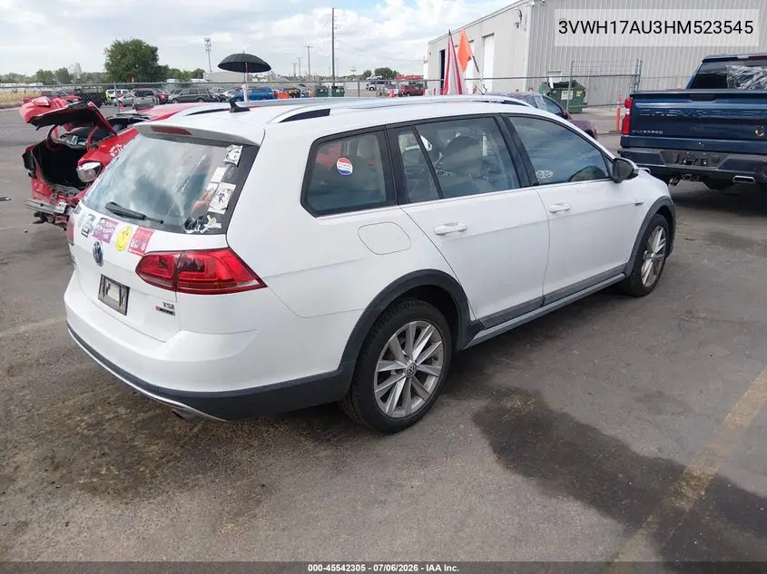 2017 Volkswagen Golf Alltrack Tsi S/Tsi Se/Tsi Sel VIN: 3VWH17AU3HM523545 Lot: 45542305