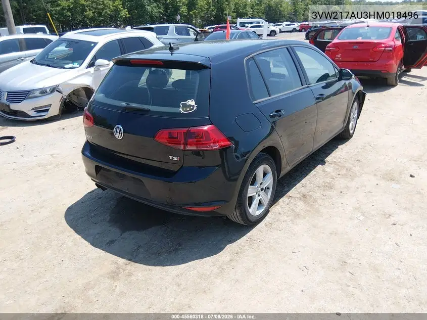 2017 Volkswagen Golf Tsi S 4-Door/Tsi Se 4-Door/Tsi Sel 4-Door/Tsi Wolfsburg Edition 4-Door VIN: 3VW217AU3HM018496 Lot: 45560318