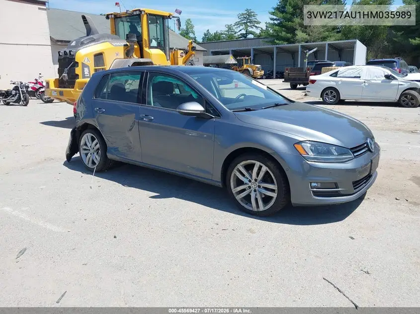 2017 Volkswagen Golf Tsi S 4-Door/Tsi Se 4-Door/Tsi Sel 4-Door/Tsi Wolfsburg Edition 4-Door VIN: 3VW217AU1HM035989 Lot: 45569427