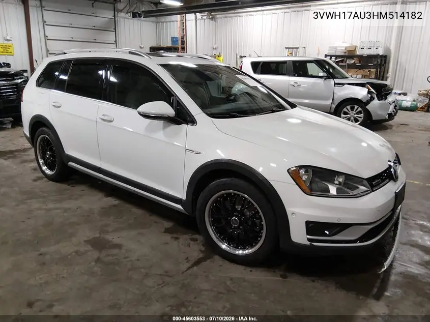 2017 Volkswagen Golf Alltrack Tsi S/Tsi Se/Tsi Sel VIN: 3VWH17AU3HM514182 Lot: 45603553
