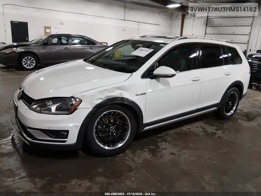 2017 Volkswagen Golf Alltrack Tsi S/Tsi Se/Tsi Sel VIN: 3VWH17AU3HM514182 Lot: 45603553