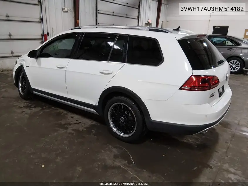 2017 Volkswagen Golf Alltrack Tsi S/Tsi Se/Tsi Sel VIN: 3VWH17AU3HM514182 Lot: 45603553