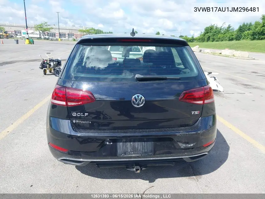 2018 Volkswagen Golf S/Se VIN: 3VWB17AU1JM296481 Lot: 12631393