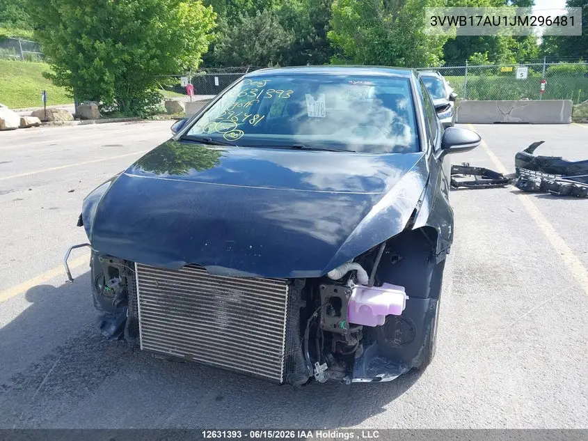 2018 Volkswagen Golf S/Se VIN: 3VWB17AU1JM296481 Lot: 12631393