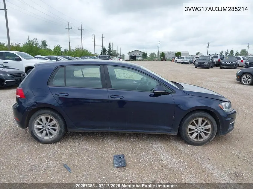 2018 Volkswagen Golf 1.8 Tsi VIN: 3VWG17AU3JM285214 Lot: 20267385