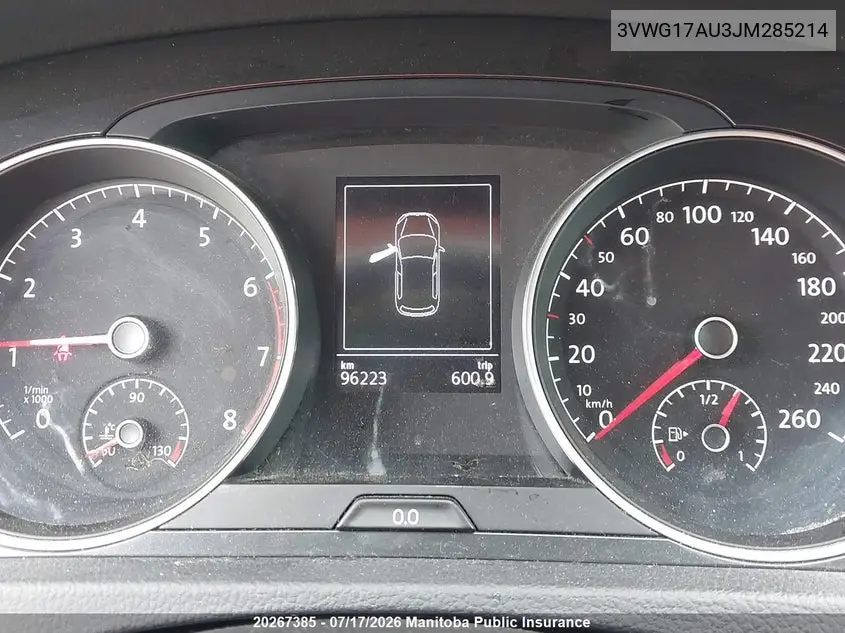 2018 Volkswagen Golf 1.8 Tsi VIN: 3VWG17AU3JM285214 Lot: 20267385