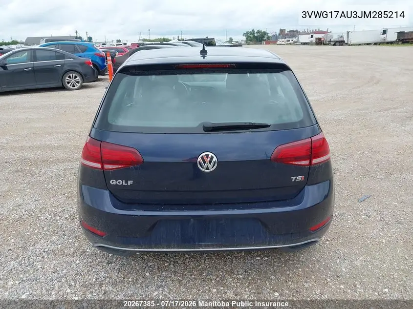 2018 Volkswagen Golf 1.8 Tsi VIN: 3VWG17AU3JM285214 Lot: 20267385