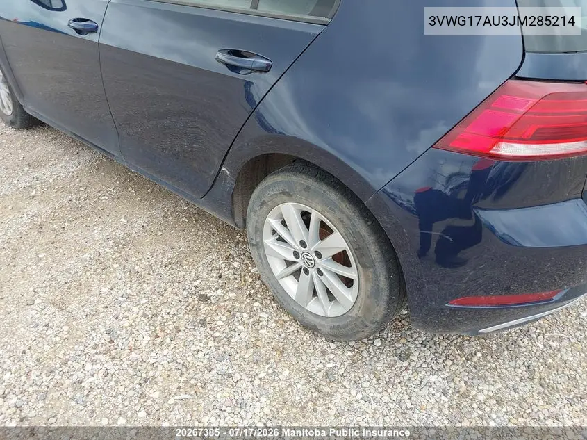 2018 Volkswagen Golf 1.8 Tsi VIN: 3VWG17AU3JM285214 Lot: 20267385
