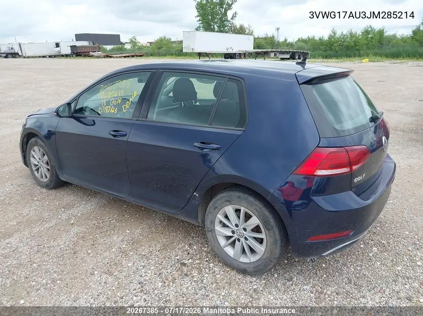 2018 Volkswagen Golf 1.8 Tsi VIN: 3VWG17AU3JM285214 Lot: 20267385