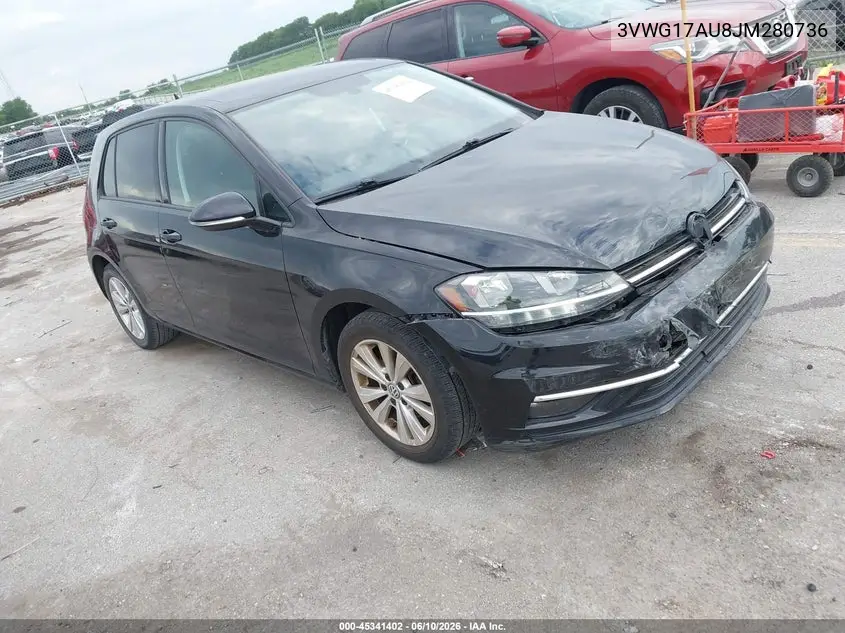 2018 Volkswagen Golf Tsi S/Tsi Se VIN: 3VWG17AU8JM280736 Lot: 45341402